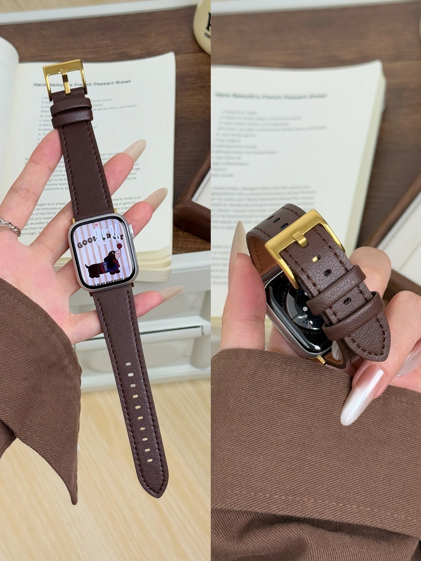 Genuine Leather Loop Band for Apple Watch | Slim Elegant Replacement Strap for Series 1-11, SE & Ultra (38mm - 49mm)