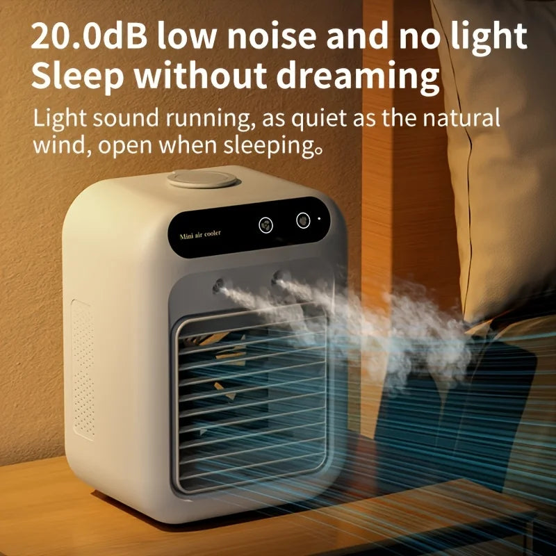 USB Desktop Mini Air Cooler Fan | Portable Personal Cooling Device with Water Tank & 1800mAh Battery