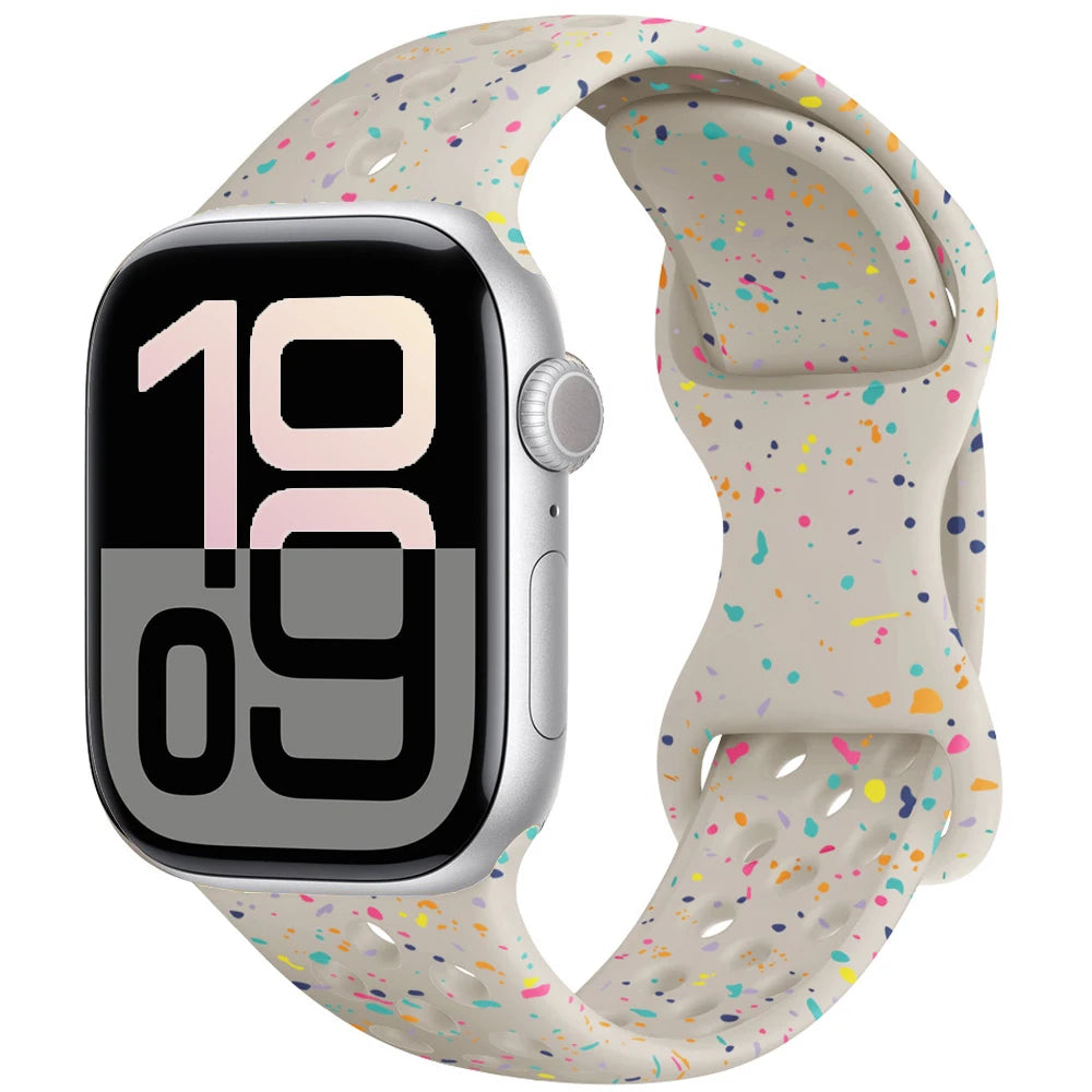 Apple Watch Silicone Strap | Unique Transparent & Speckled Designs | Compatible with All Series (40mm - 49mm, Series 1-11 & Ultra)