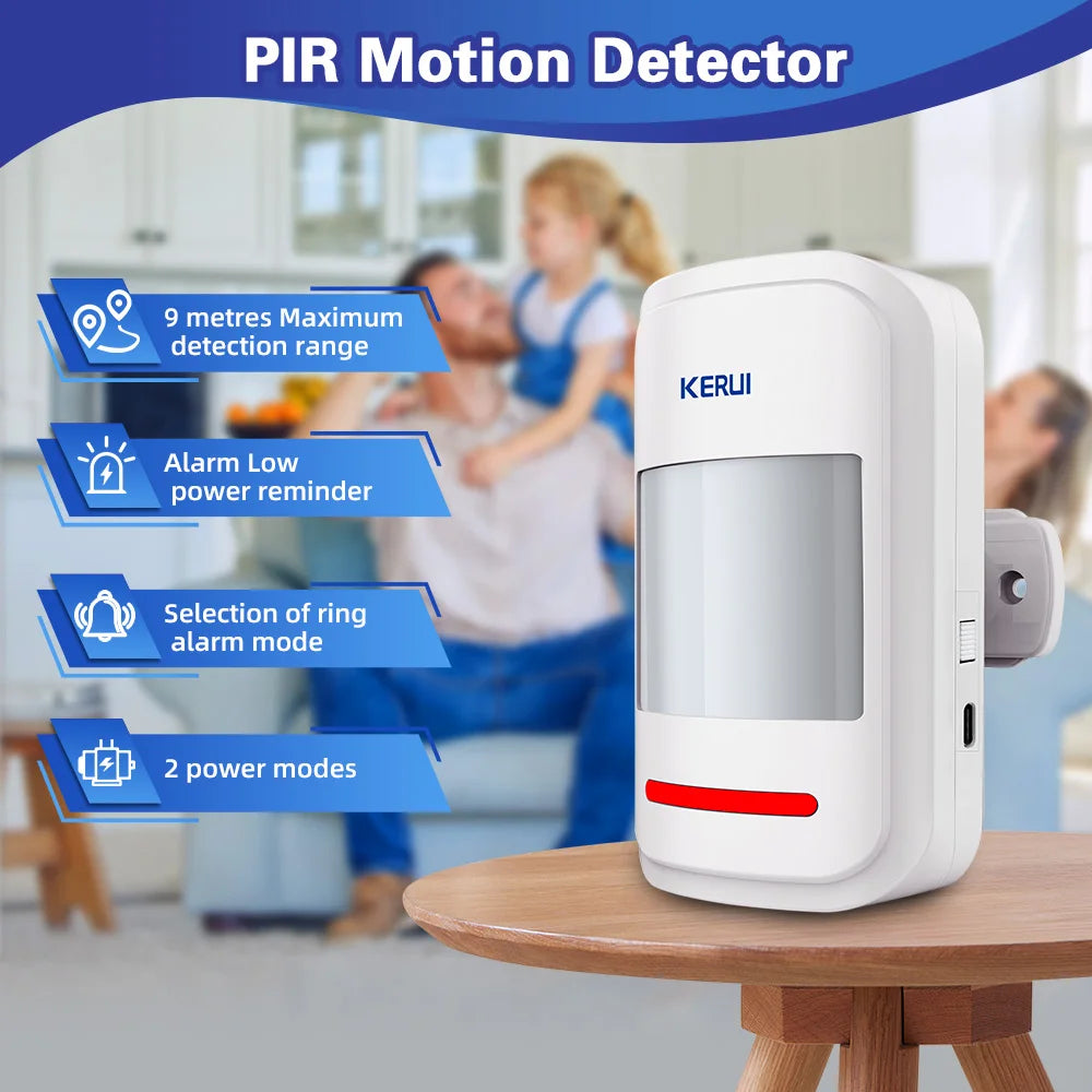 KERUI HW19 PIR Motion Sensor Detector Alarm | Wireless Security Chime & Remote Control System