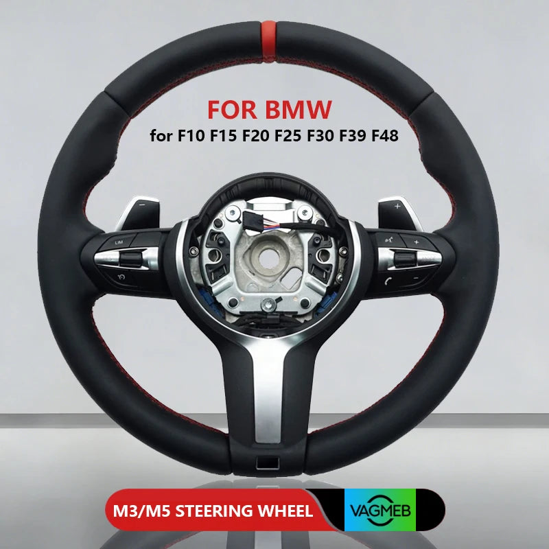 M Sports Carbon Fiber Steering Wheel with Yellow Stripe – Performance Modification for BMW