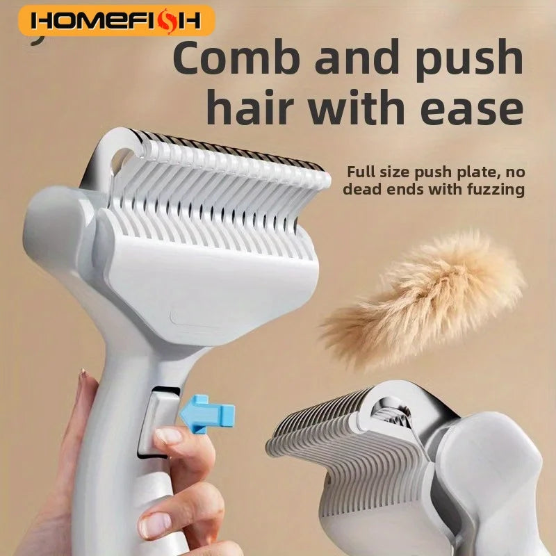 HOMEFISH Floating Stainless Steel Dog Hair Removal Brush – Professional Grooming Tool