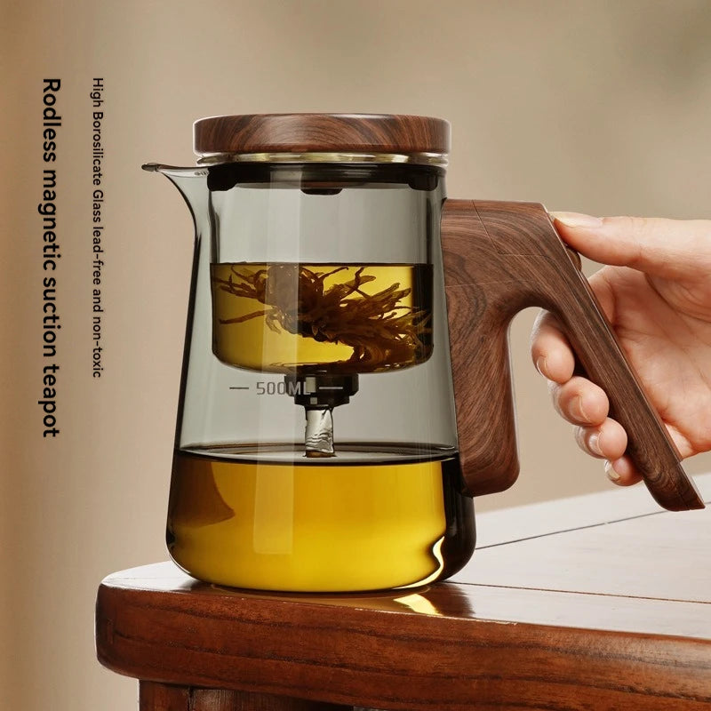 Magnetic Glass Teapot with Infuser – Elegant Smart Tea Maker for Perfect Brewing