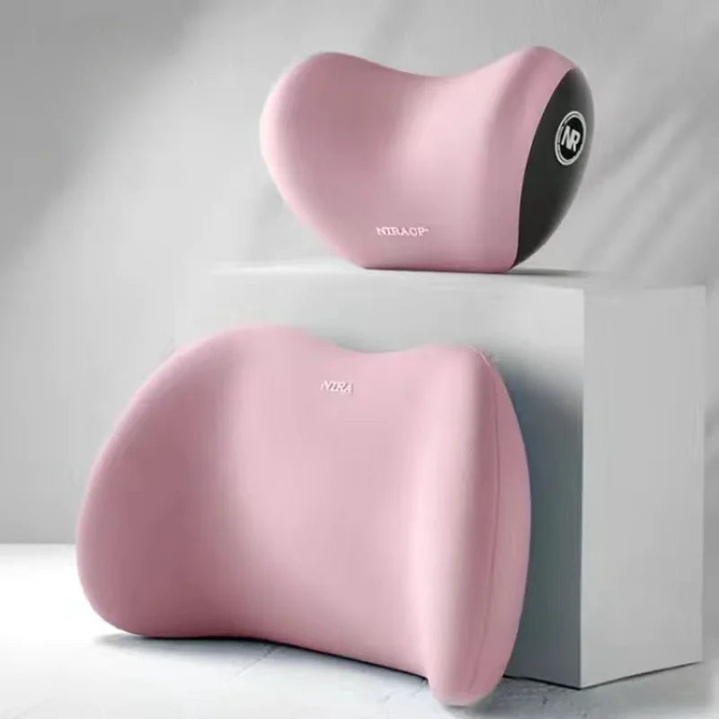 Ergonomic Memory Foam Car Seat Cushion Lumbar Support and Comfort Headrest Set