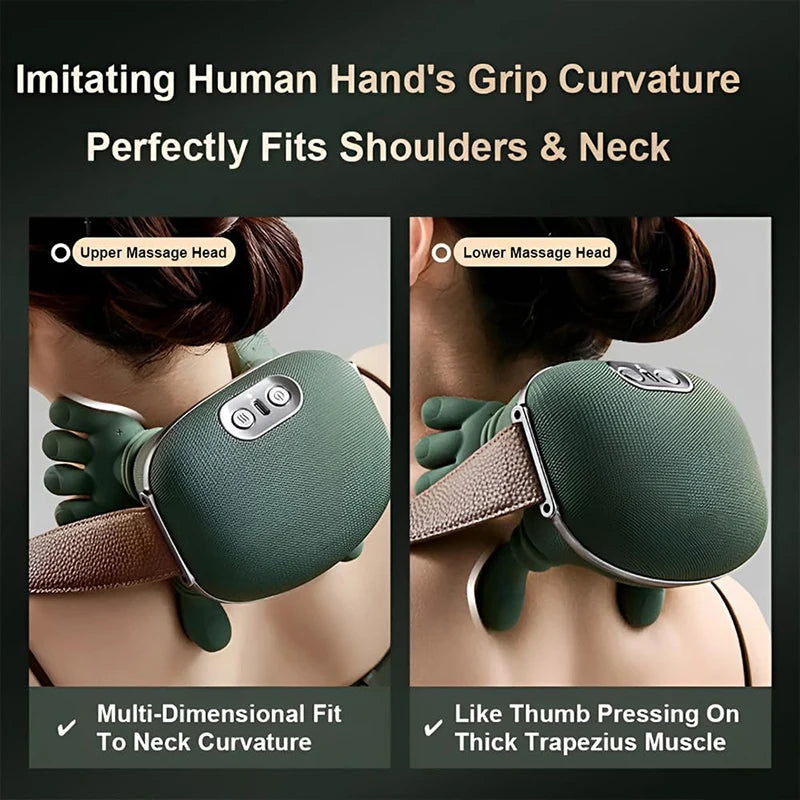 2025 Bionic N7 Neck & Shoulder Massager – 3 Modes, Full Body Kneading Pillow