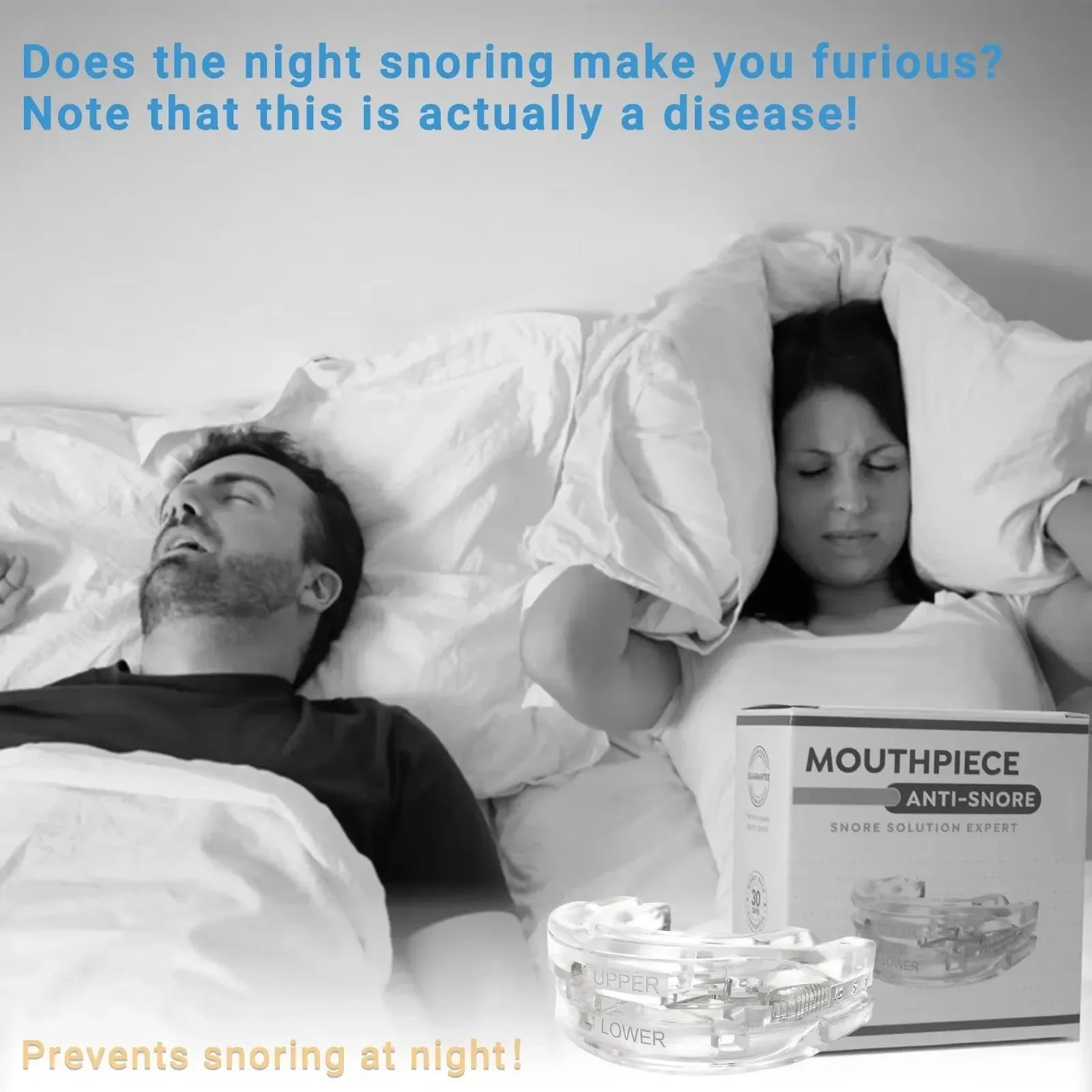 Anti-Snoring & Teeth Bruxism Mouthguard | Adjustable Night Guard Device for Sleep Apnea & Snoring Relief