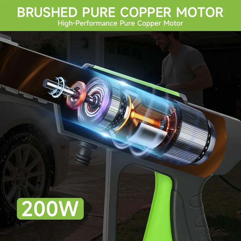 HIPPCRON High Pressure 6-in-1 Car Wash Water Gun – Portable Electric Cleaning Tool