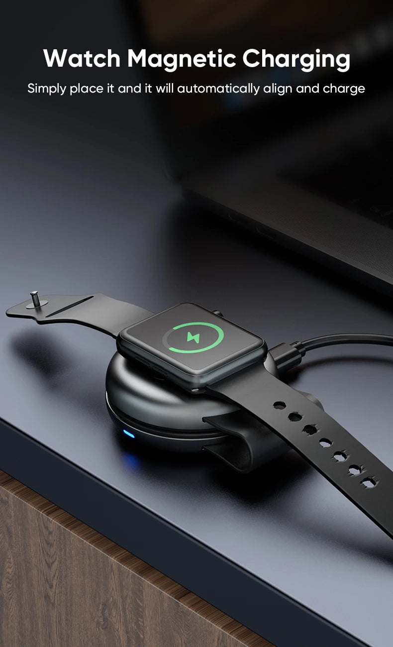 AUFU 3-in-1 Foldable Magnetic Wireless Charging Station | 15W Fast Travel Charger Stand