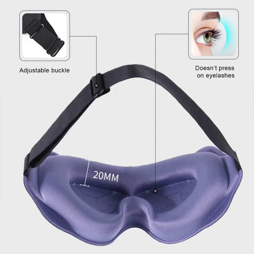 3D Sleep Mask with 100% Light Blackout | Soft Padded Contoured Eye Shade & Blindfold