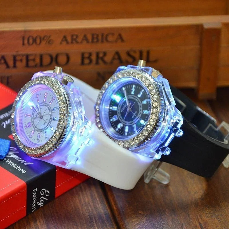 LED Luminous Silicone Watch | Stylish Unisex & Kids Wristwatch with Arabic Numerals and Flash Light Effect