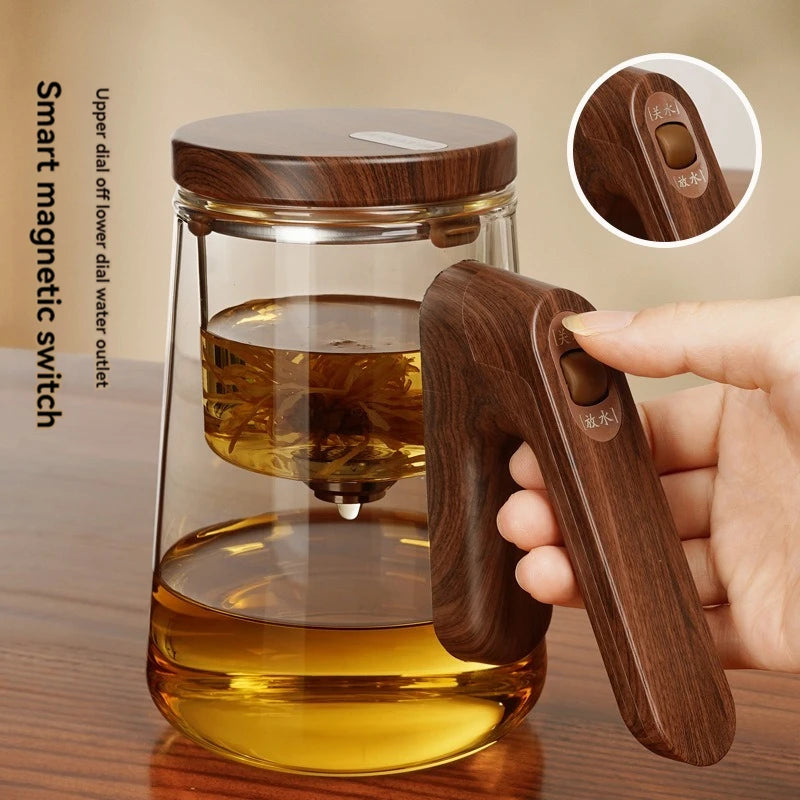 Magnetic Glass Teapot with Infuser – Elegant Smart Tea Maker for Perfect Brewing
