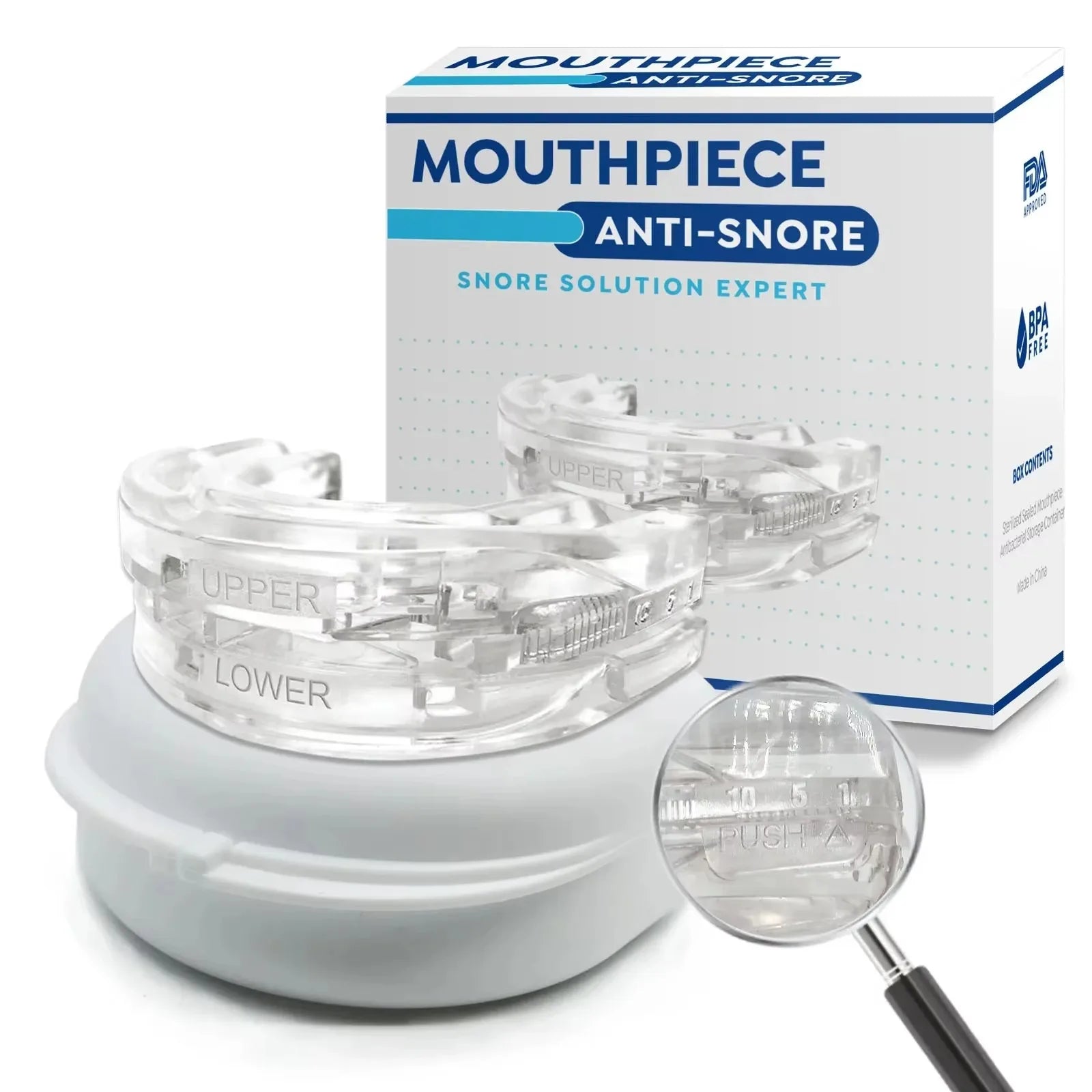 Anti-Snoring & Teeth Bruxism Mouthguard | Adjustable Night Guard Device for Sleep Apnea & Snoring Relief