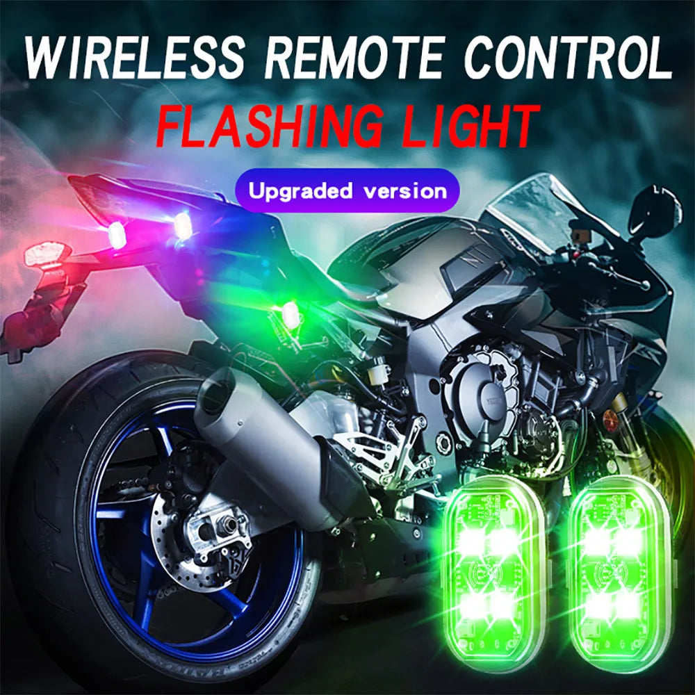 Wireless LED Strobe Lights for Car Decor | 8 Colors Rechargeable Anti-Collision Atmosphere & Warning Light