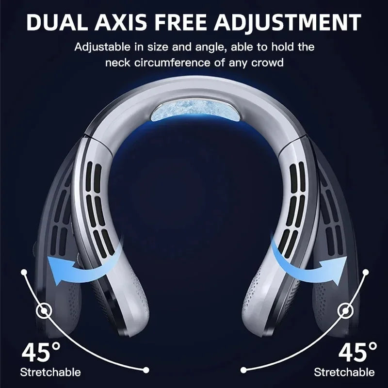 Bladeless Neck Fan 8000mAh | USB Rechargeable Portable Mini Air Cooler with LED Display