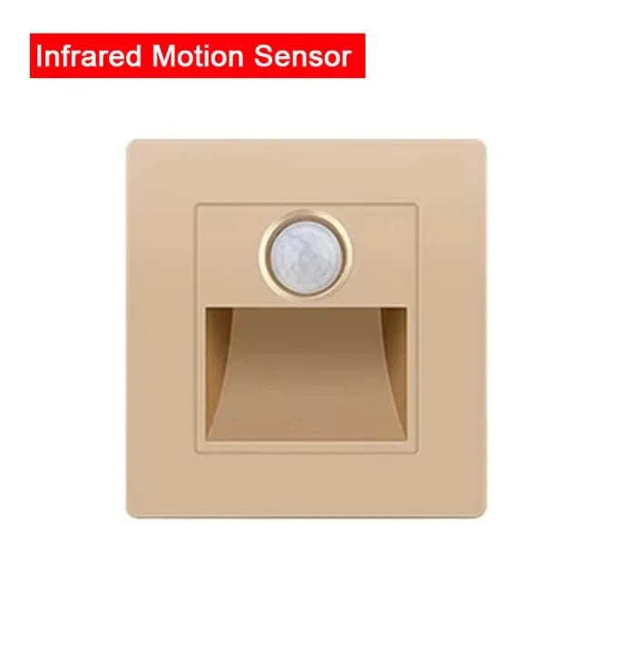 PIR Motion Sensor LED Night Light | Recessed Footlight for Walls & Staircases (AC 110–240V)