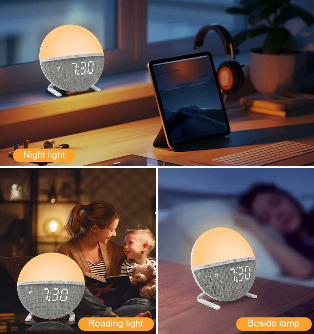 Sunrise Alarm Clock Wake Up Light | Digital Desk Clock with Sunset Simulation & Night Light