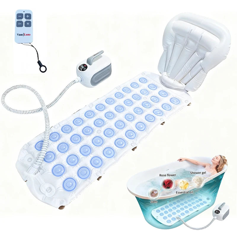 Portable Spa Bubble Bath Massager with Pillow & Anti-Slip Pad 🛀✨