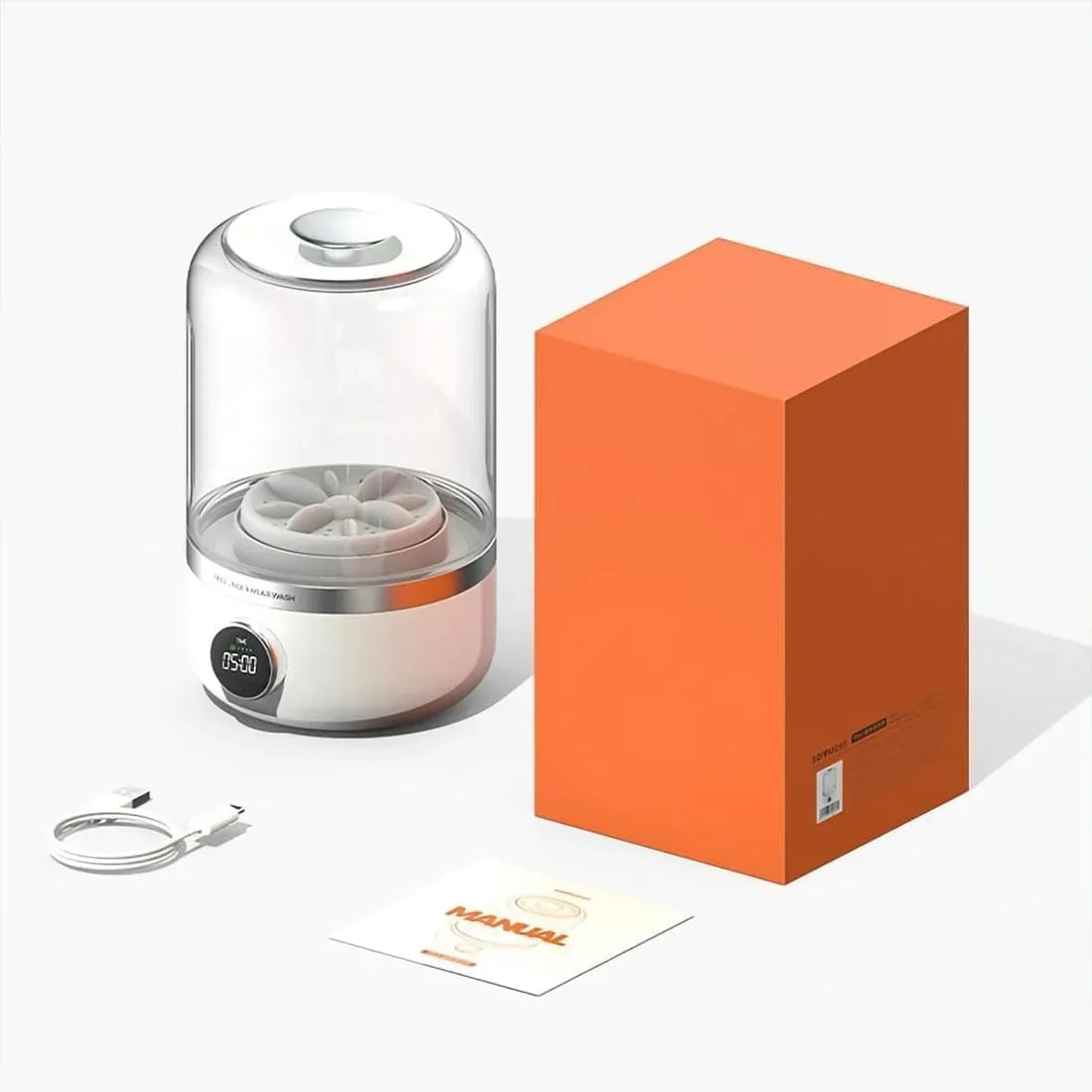 Wireless Portable Mini Washing Machine | 1L Dehydratable Laundry Bucket for Underwear & Socks