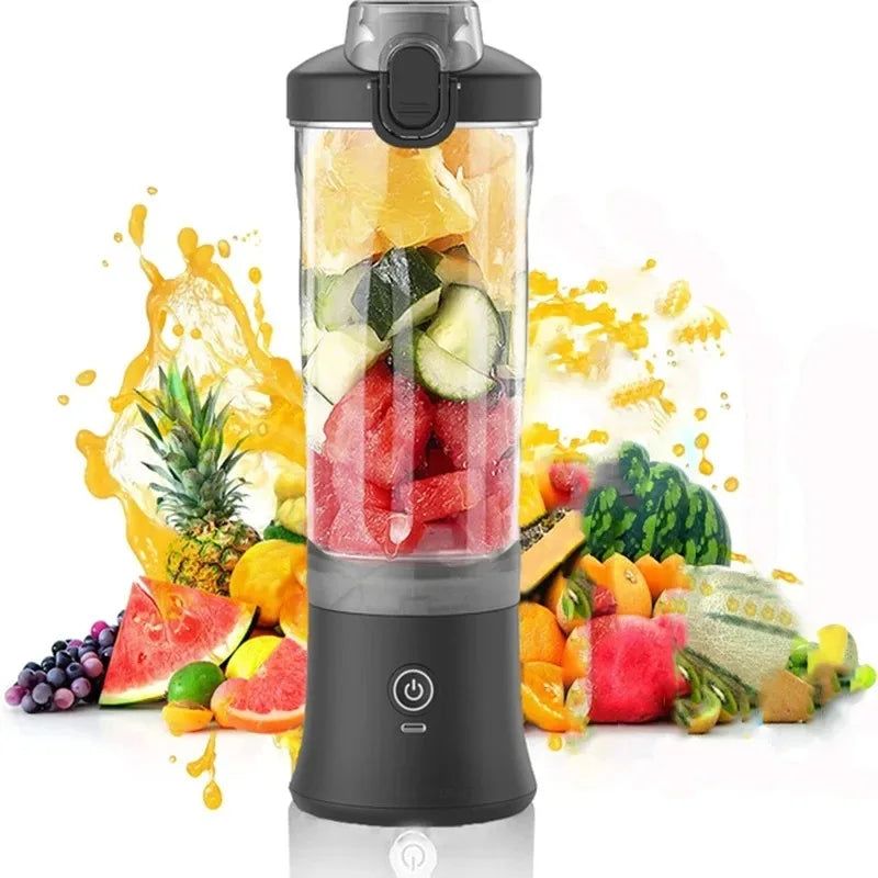 Portable Electric Juicer Blender | USB Rechargeable 600ML Household Fruit Mixer
