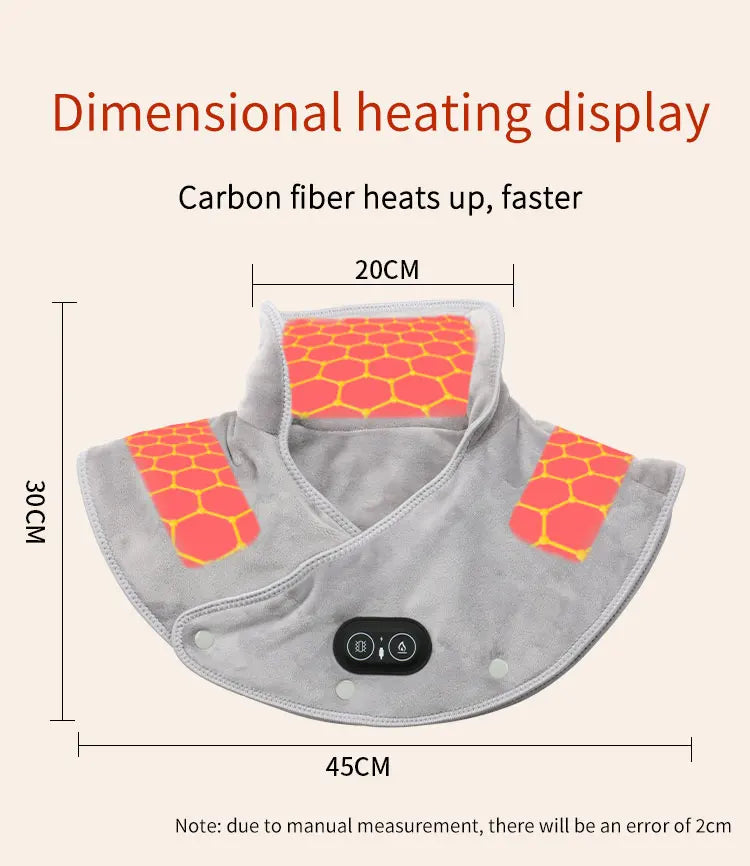 Electric Heated Shoulder & Neck Massager – USB Vibrating Wrap
