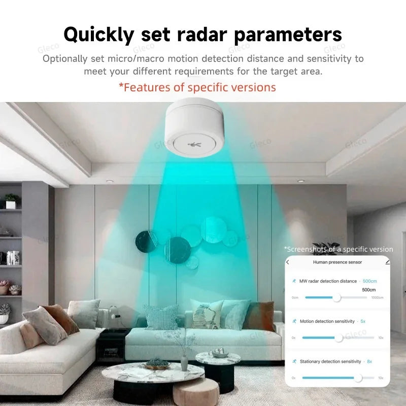 Zigbee 24GHz Mini mmWave Human Presence Sensor | Microwave Radar Occupancy Motion Detector for Tuya & Zigbee2MQTT