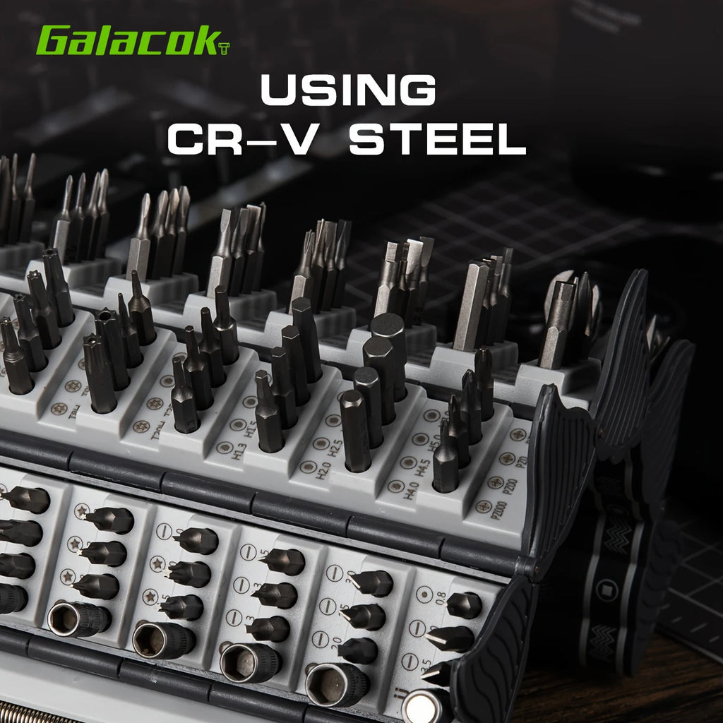 Galacok 128-in-1 Multi-Function Precision Screwdriver Set | Professional Magnetic S2 Steel Manual Repair Tool Kit