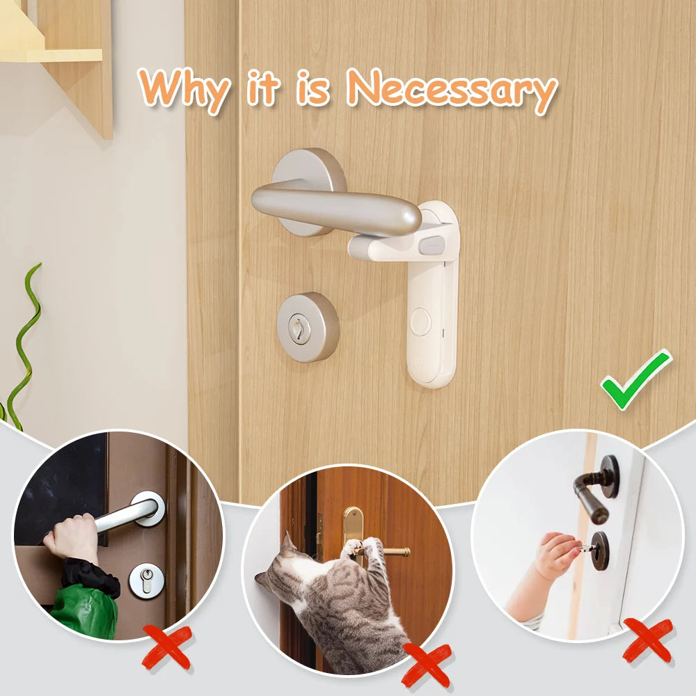 Baby Proofing Door Lever Lock | Childproof Door Handle Safety Lock