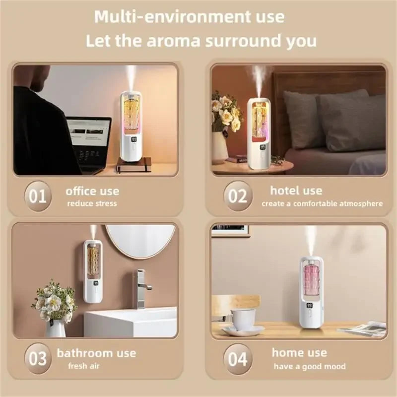 Smart Fragrance Aromatherapy Machine | Wall-Mounted & Desktop Automatic Diffuser with Colorful Night Light