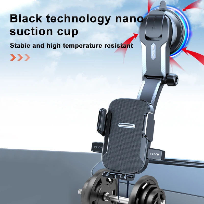 SEAMETAL Universal Car Dashboard Phone Holder | Adjustable Long Arm Suction Cup GPS Bracket