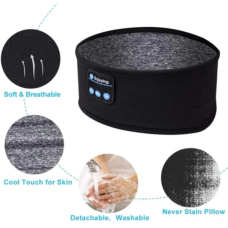 Wireless Bluetooth Sleeping Headband Headphones | Soft Elastic Sports & Sleep Music Headset