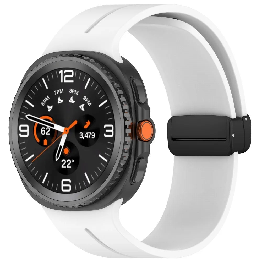 Samsung Galaxy Watch Magnetic Silicone Sport Band | Premium D-Buckle Strap for Galaxy Watch Series (40mm, 44mm, 46mm)