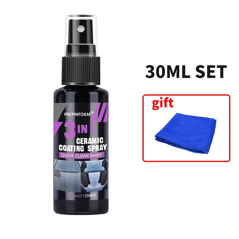 3-in-1 Car Ceramic Nano Coating Spray | Hydrophobic Paint Polish & High-Gloss Protection