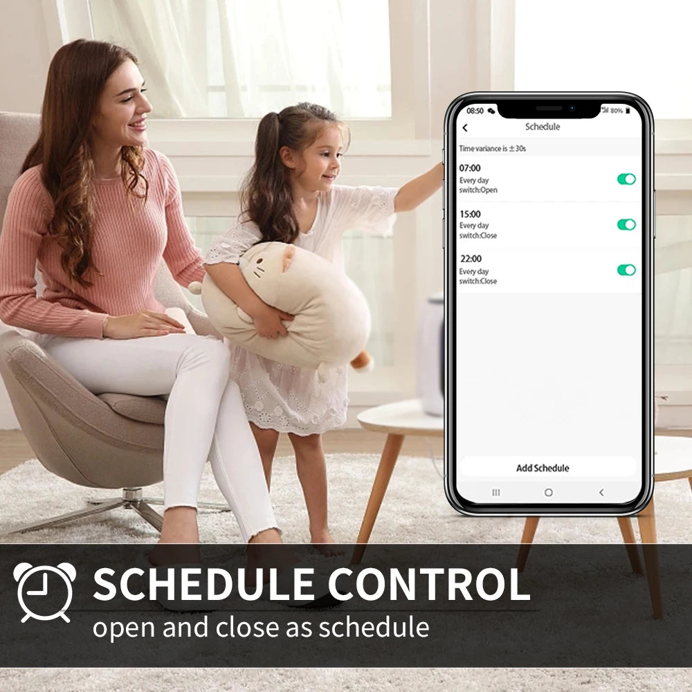 Tuya Smart Electric Curtain Shutter Motor | WiFi / Zigbee Automatic Track Driver with RF Remote