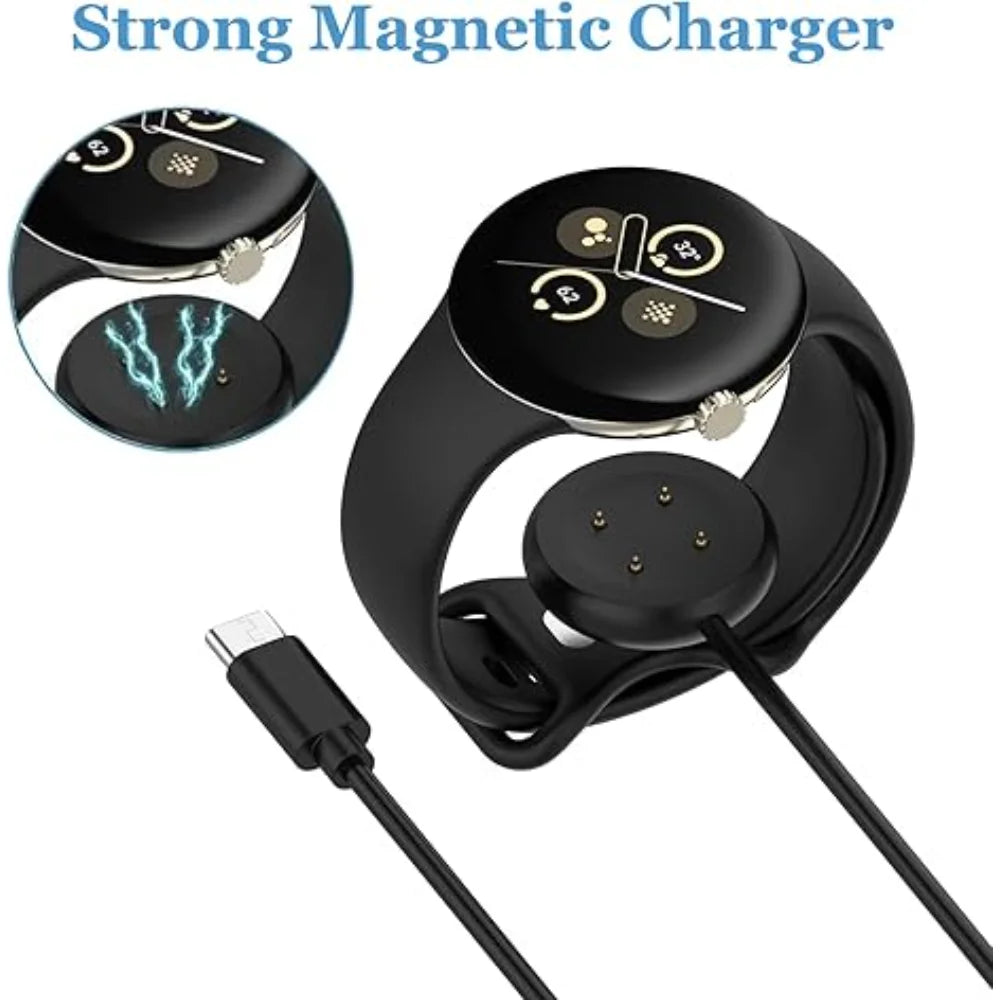 USB-C Magnetic Charging Cable for Google Pixel Watch 3/2 | Fast & Safe Replacement Charger