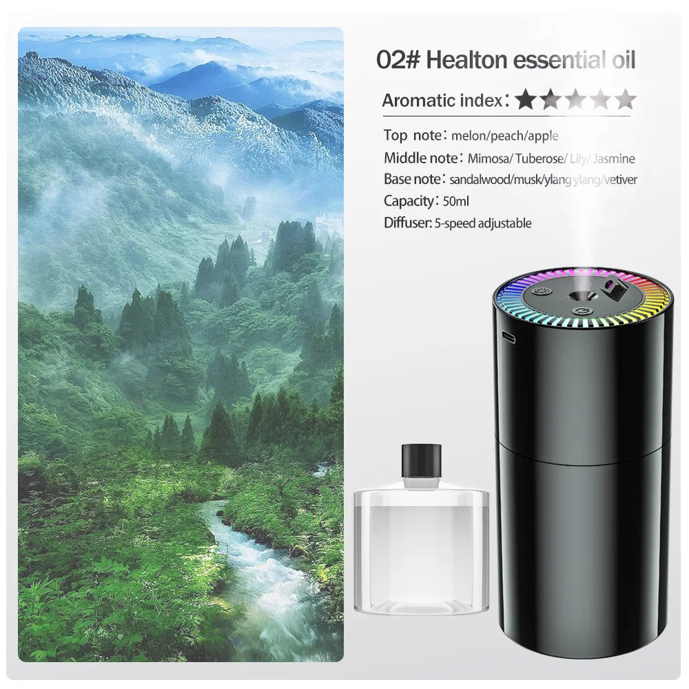 Rechargeable 7 color light Star Light 5 speed portable car Aromatherapy machine Essential oil diffuser Home Air Purifier Pro