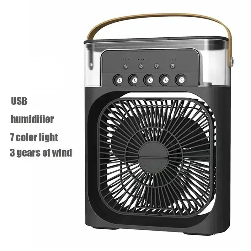 3-in-1 Mini Air Cooler Fan – Portable Humidifier & LED Night Light for Home and Office