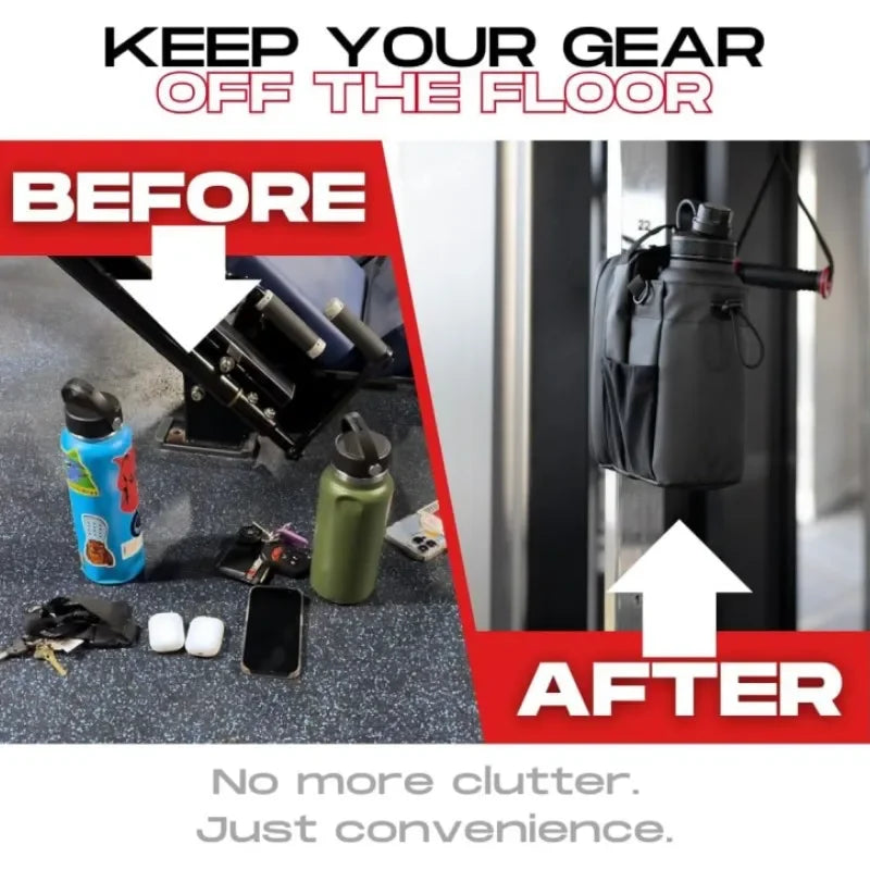 Magnetic Water Bottle Bag and Large Capacity Gym Cup Holder