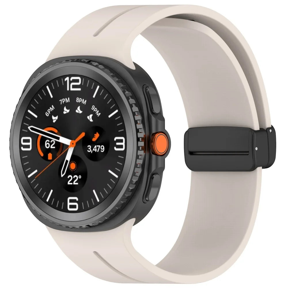 Samsung Galaxy Watch Magnetic Silicone Sport Band | Premium D-Buckle Strap for Galaxy Watch Series (40mm, 44mm, 46mm)