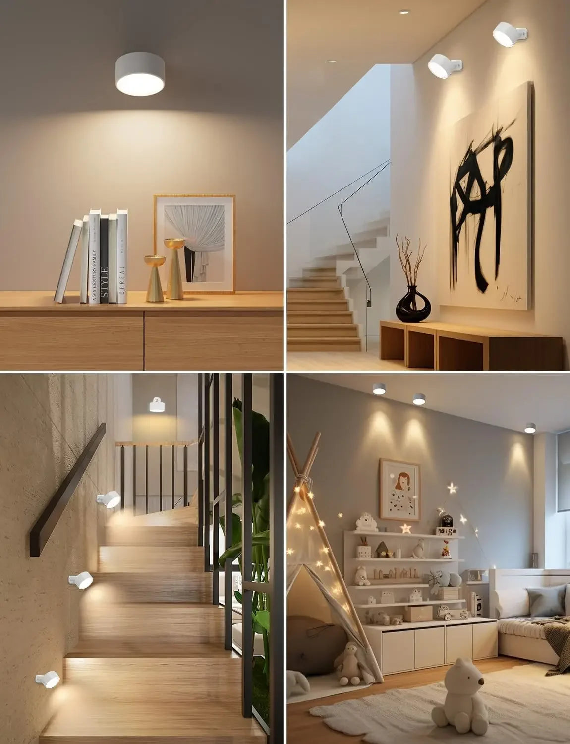 LED Magnetic Wall Sconce Light | Rechargeable Dimmable Wall-Mounted Lamp with Remote & 360° Rotation