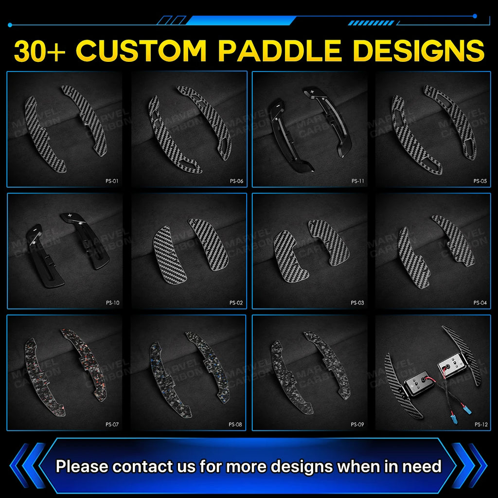 Magnetic Carbon Fiber Steering Wheel Paddle Shifter Extensions – High-Performance Shift Retrofit