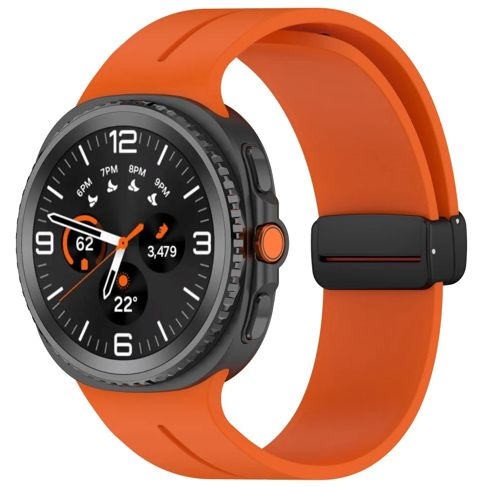Samsung Galaxy Watch Magnetic Silicone Sport Band | Premium D-Buckle Strap for Galaxy Watch Series (40mm, 44mm, 46mm)