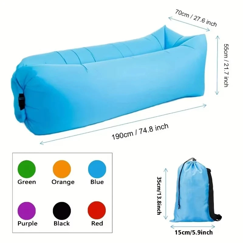 Portable Inflatable Air Lazy Sofa Bag Outdoor Camping Recliner Mattress