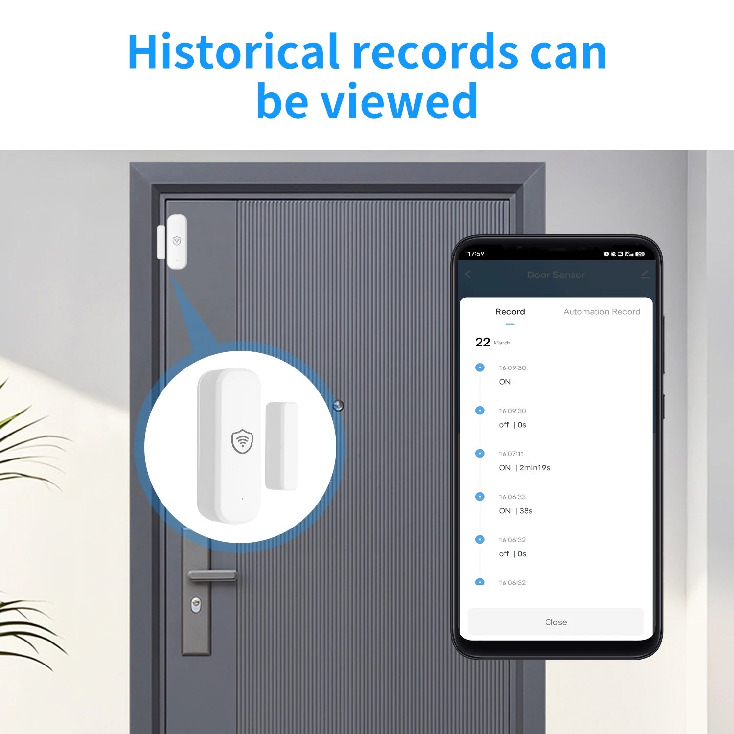 Tuya WiFi / Zigbee Door Window Sensor Detector | Anti-Theft Contact Alarm for Smart Life, Alexa & Google Home