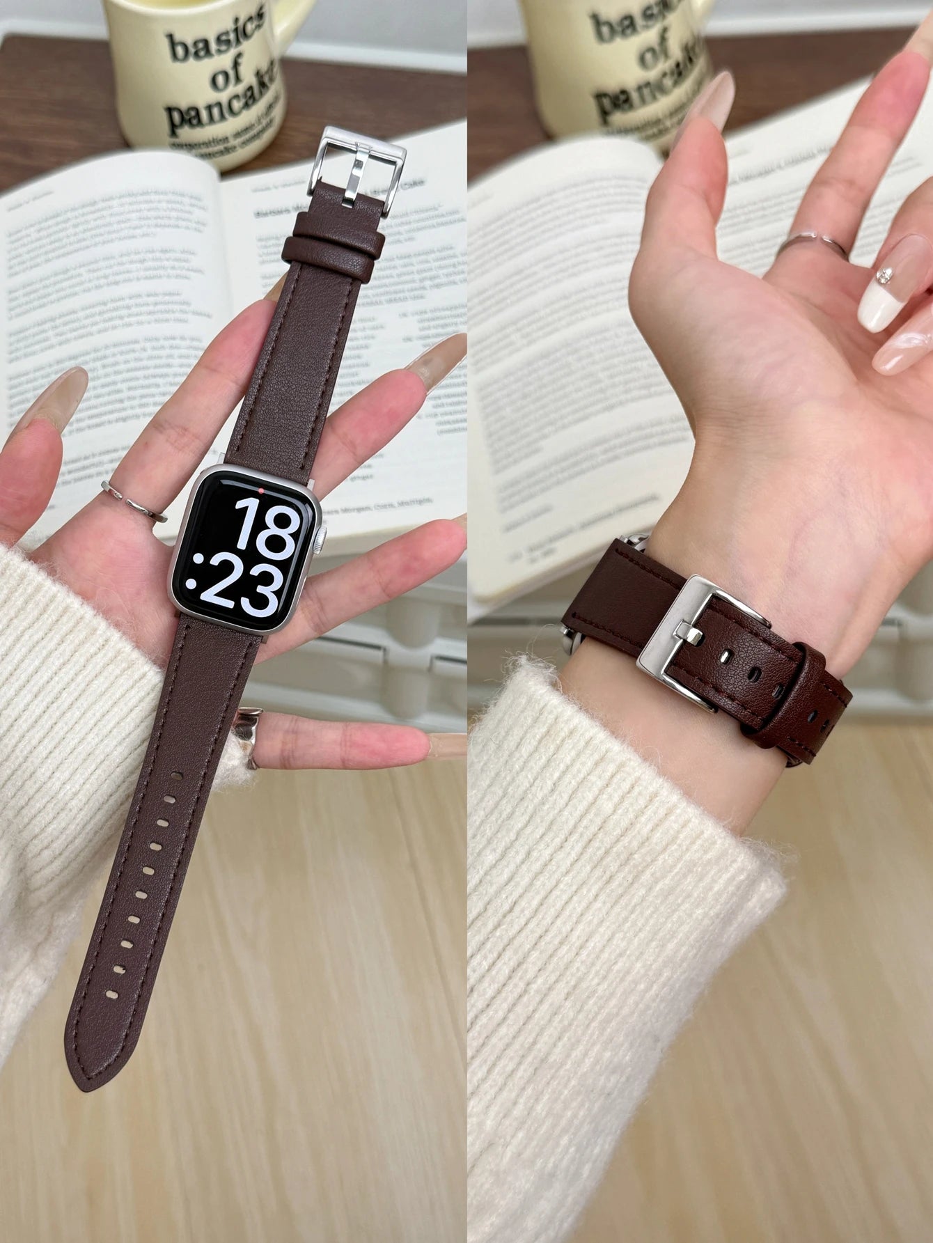 Genuine Leather Loop Band for Apple Watch | Slim Elegant Replacement Strap for Series 1-11, SE & Ultra (38mm - 49mm)
