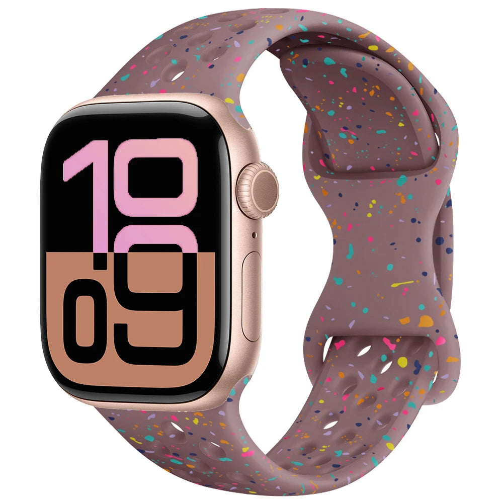 Apple Watch Silicone Strap | Unique Transparent & Speckled Designs | Compatible with All Series (40mm - 49mm, Series 1-11 & Ultra)
