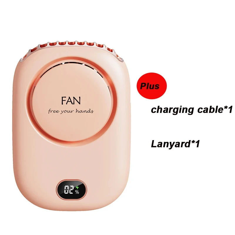 New Mini Portable Fan | Rechargeable Bladeless Turbo Hands-Free Neck & Waist Clip Fan