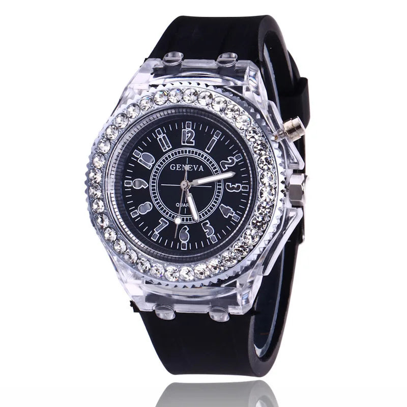 LED Luminous Silicone Watch | Stylish Unisex & Kids Wristwatch with Arabic Numerals and Flash Light Effect