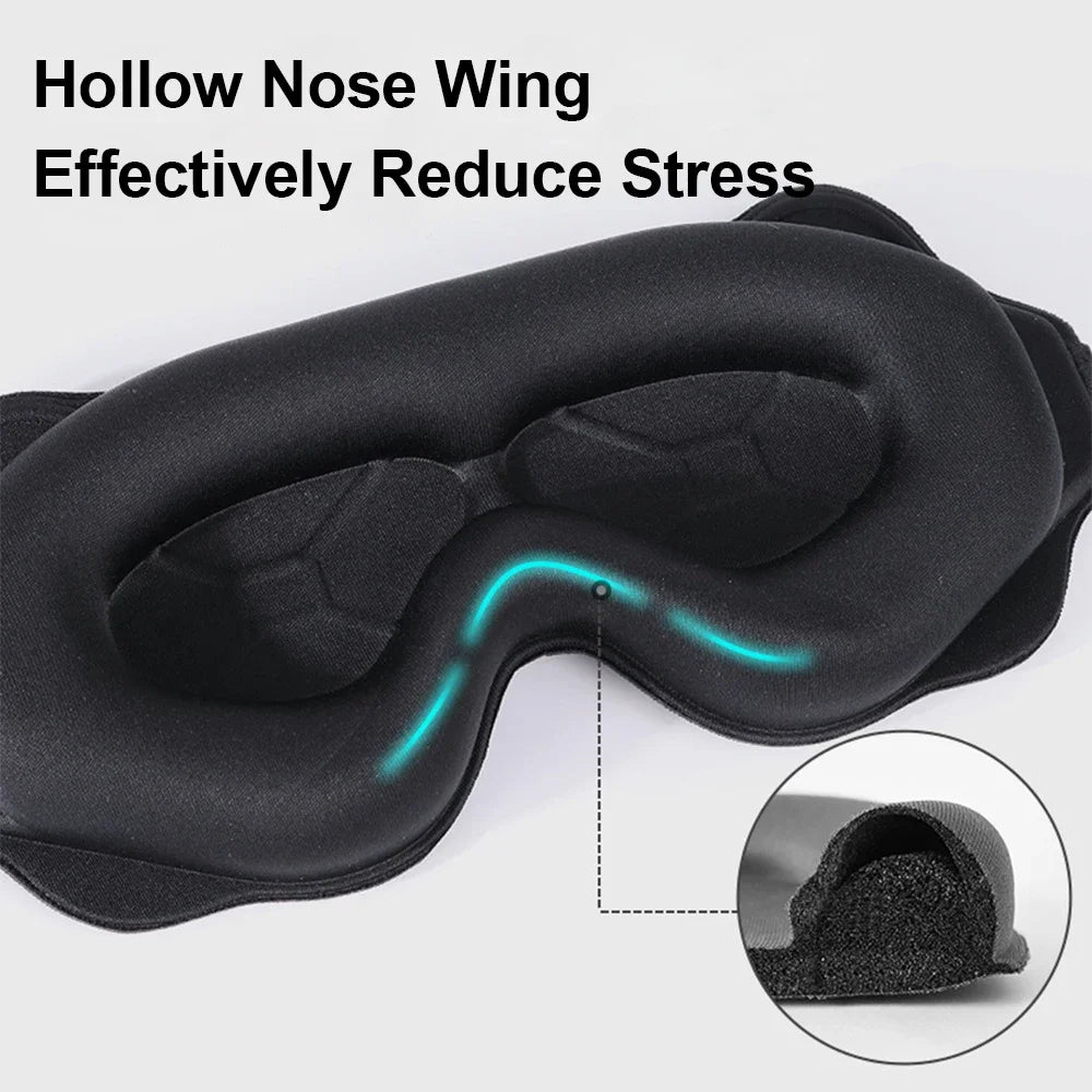 3D Sleep Mask with 100% Light Blackout | Soft Padded Contoured Eye Shade & Blindfold