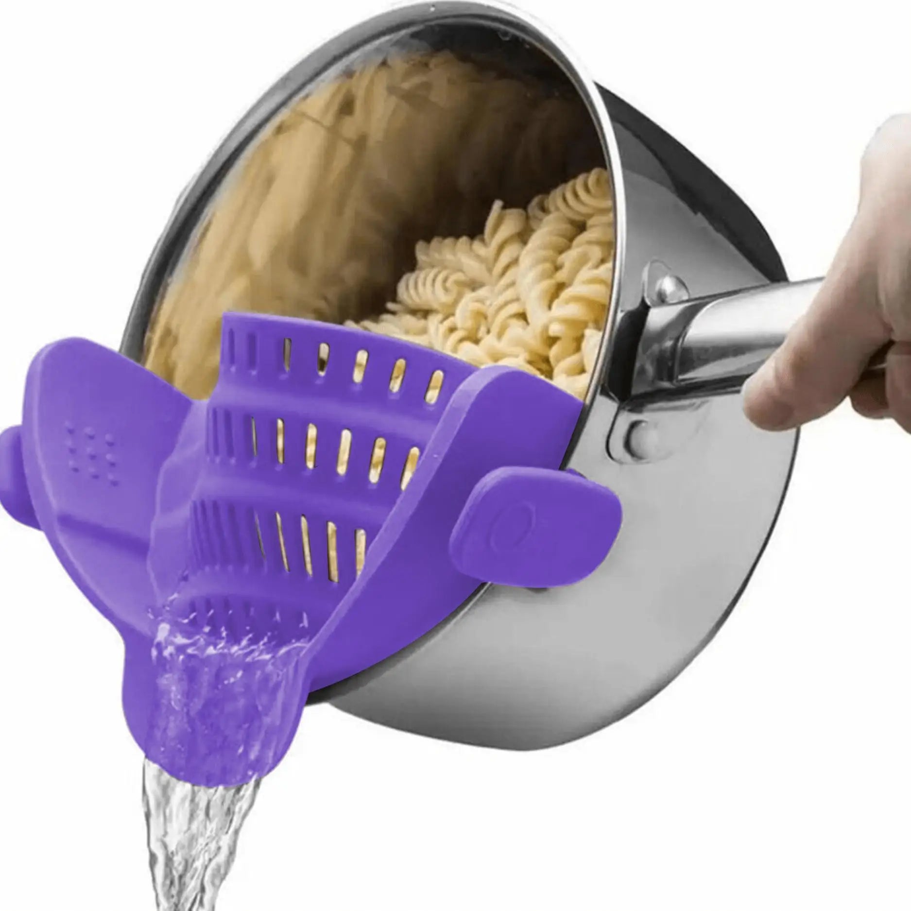 Snap-On Silicone Pot Strainer | Universal Adjustable Clip-On Food Strainer for Pots, Pans & Bowls
