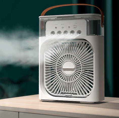 3-in-1 Mini Air Cooler Fan – Portable Humidifier & LED Night Light for Home and Office